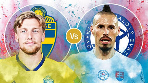 Link xem trực tiếp Thụy Điển vs Slovakia, 20h ngày 18/6