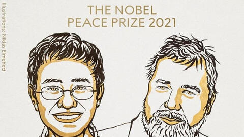 Nobel Hòa bình 2021 vinh danh hai nhà báo điều tra Maria Ressa và Dmitry Muratov