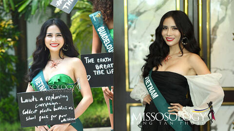 Những hình ảnh đầu tiên của Hoàng Hạnh tại Miss Earth 2019, cố gắng giới thiệu hoa sen bằng tiếng Anh