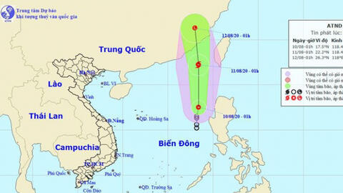 Áp thấp nhiệt đới trên Biển Đông có khả năng mạnh lên thành bão