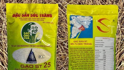 Gạo ST25 in hình ông Hồ Quang Cua để chống hàng giả tiếp tục bị làm nhái