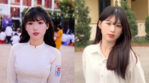 Nữ sinh diện áo dài được truy lùng nhiều nhất ngày khai giảng: Học trường top đầu miền Trung, profile gây bất ngờ