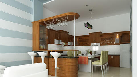 Tạo điểm nhấn cho không gian bếp bằng cách kết hợp bếp đảo cùng với quầy bar