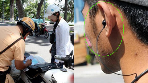 Từ 2020, đeo tai nghe khi lái xe máy có thể bị phạt đến 1 triệu đồng