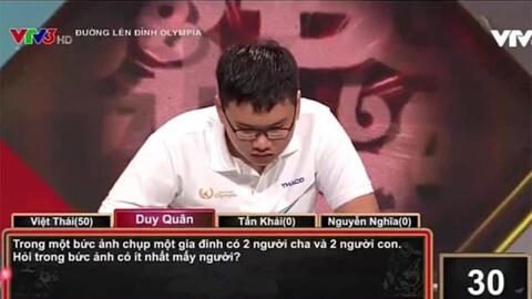 Câu hỏi mẹo Olympia nhìn dễ mà khó không tưởng, 10 người làm thì 9 người ra kết quả sai