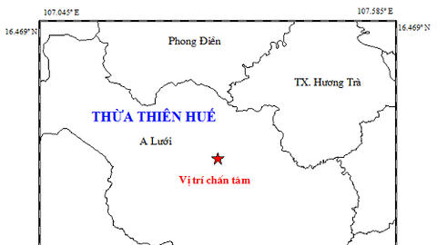Thừa Thiên - Huế động đất lần thứ 26 trong vòng 5 năm
