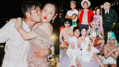 Trọn vẹn ảnh sao Vbiz hoá trang tưng bừng tại tiệc cưới Puka: Chú rể giật mình vì 1 lý do, Tóc Tiên cần 4 người dìu về phòng