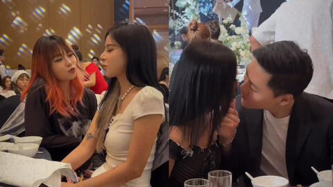 Không ai chịu ai, MisThy và Linh Ngọc Đàm thi nhau tình tứ bên người yêu trong đám cưới streamer đàn anh