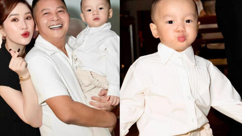 Bảo Thy quên làm một điều trong sinh nhật con trai, nhóc tỳ đáng yêu giống "y khuôn đúc" với ông xã doanh nhân