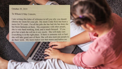 Bé gái 8 tuổi viết thư xin việc cho mẹ