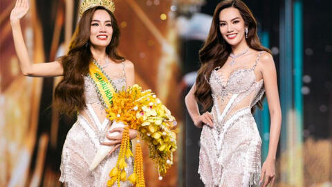 Váy đăng quang của Lê Hoàng Phương: Đính hơn 1000 viên đá, pha lê, giá khoảng 80 triệu, tên gọi gây bất ngờ