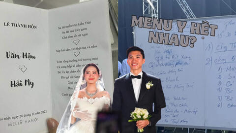 Nóng: Thực đơn tiệc cưới gần 12 món của Văn Hậu - Hải My tại khách sạn Hà Nội, nhiều món y hệt như tiệc ở Thái Bình
