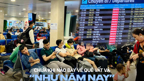 Những chuyến bay "bão táp" ngày Tết: Nhận thông báo lùi lịch 3, 4 lần, ngồi chờ cả 10 tiếng mới được bay
