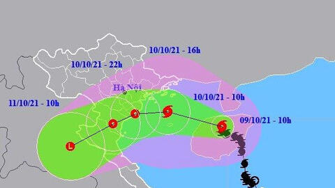 Bão số 7 suy yếu thành ATNĐ đổ bộ Hải Phòng - Thanh Hóa, bão Kompasu di chuyển nhanh