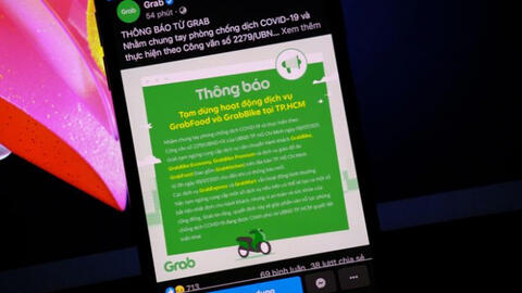 TPHCM: Grab, Now thông báo ngừng cung cấp dịch vụ giao thức ăn