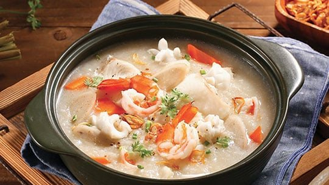 Món ngon mỗi ngày: Cháo ngưu bàng hải sản