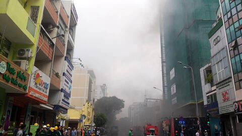 Cháy lớn tại công trình thi công cao ốc khách sạn Wink Sài Gon Center