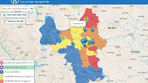 Sở Y tế Hà Nội công bố cấp độ dịch tại 579 xã, phường