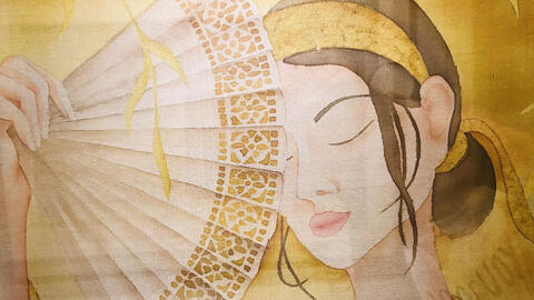 Ngắm "Mây ngỏ" trong tranh lụa  của  Phan Minh Bạch