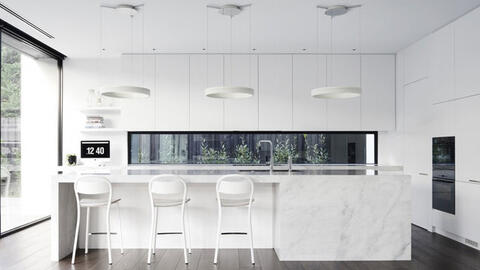 9 mẫu thiết kế phòng bếp trắng tinh với phong cách hiện đại và tinh tế