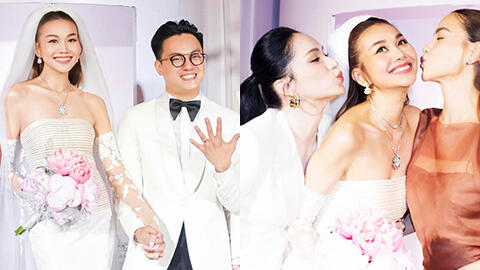Công bố loạt ảnh nét căng đám cưới Thanh Hằng: Cô dâu khoe visual đỉnh bên dàn sao khủng, chú rể sơ hở là "đánh dấu chủ quyền"