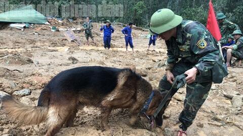 CẬP NHẬT: Tiến sâu vào thân đập Rào Trăng 3, huy động chó nghiệp vụ tìm kiếm