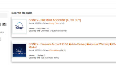 Hàng nghìn tài khoản Disney + bị rao bán trên “chợ đen”