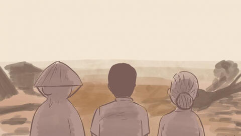 Những bức tranh về mưa bão miền Trung gây xúc động mạnh