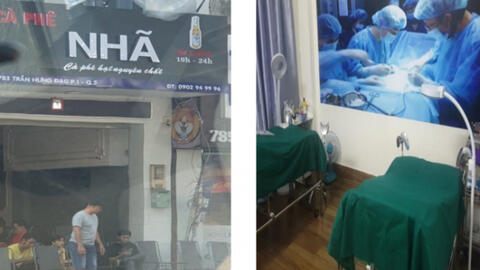 TPHCM: Phát hiện một cơ sở phẫu thuật thẩm mỹ hoạt động chui bên trên quán cà phê