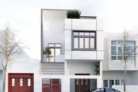 Những mẫu phối cảnh mặt tiền nhà ống 2 tầng đẹp