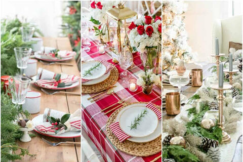 Ấn tượng với cách trang trí bàn tiệc đêm Giáng sinh