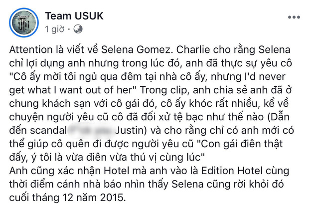 Charlie Puth tiết lộ bản hit Attention là viết cho Selena Gomez, từng bị cô rủ ngủ qua đêm?