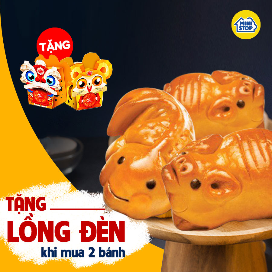   Bánh trung thu hình heo con được bày bán tại một số cửa hàng của Ministop. Ảnh: Fapage Ministop Vietnam  