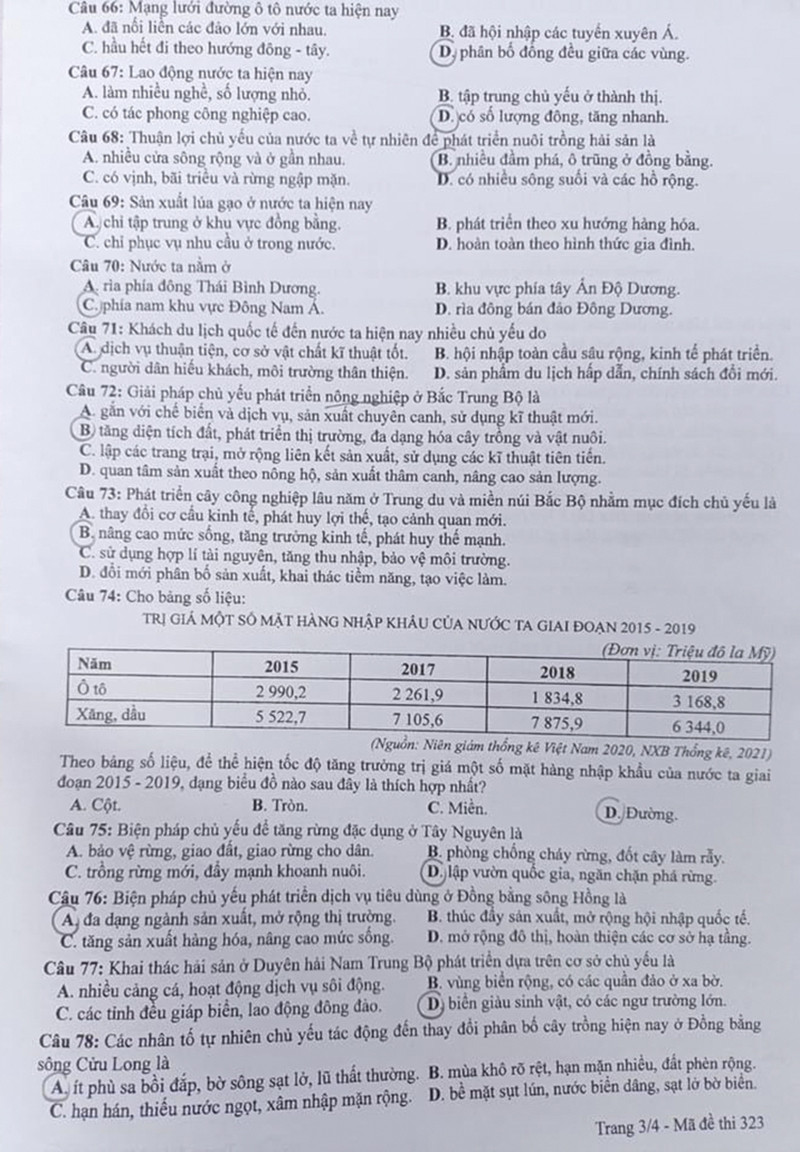 Đề thi và gợi ý đáp án môn Địa lí tốt nghiệp THPT 2022 - Ảnh 3.