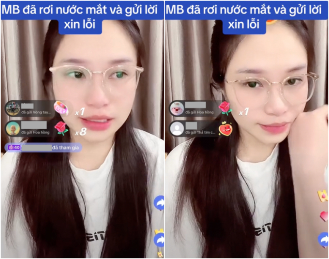 Mây Bae vừa khóc vừa livestream vào tối 12/12