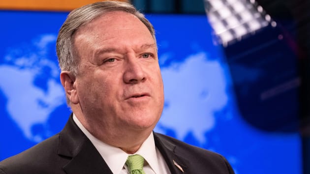 Ngoại trưởng Hoa Kỳ Mike Pompeo phát biểu trước báo giới tại Bộ Ngoại giao ở Washington vào ngày 20/5. Ảnh: AFP.