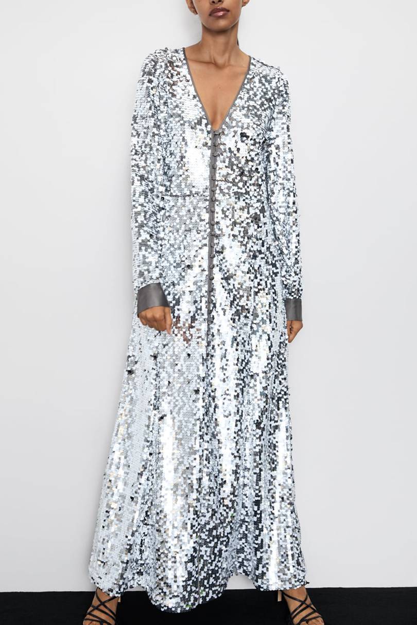   Silver Sequin Midi, £ 119, Zara  