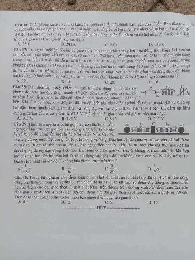 Đề thi và gợi ý đáp án môn Vật lí tốt nghiệp THPT 2022 - Ảnh 4.
