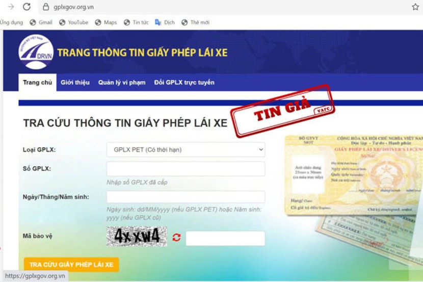 Cảnh báo nhiều website giả mạo tra cứu giấy phép lái xe - Ảnh 1.