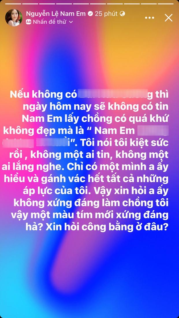 Trước khi chồng sắp cưới thông báo Nam Em mất tích, người đẹp Tiền Giang đã đăng đàn giữa đêm, khẳng định hôn phu là người xứng đáng với mình