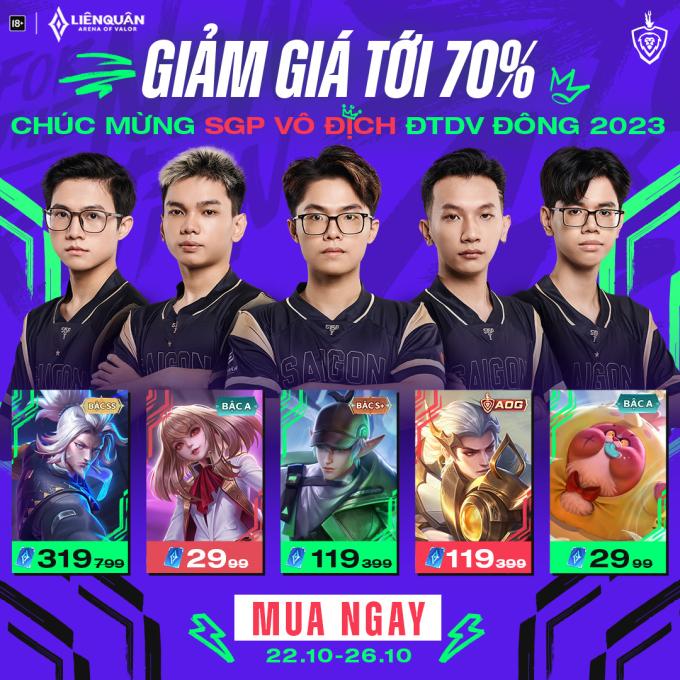   Garena tri ân chiến thắng mãn nhãn của SGP với màn hạ giá cực sốc.  