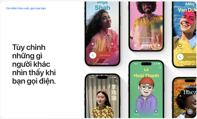 Contact Posters - Áp Phích Liên Hệ Được Cá Nhân Hóa là tính năng được Apple ra mắt trên iOS 17, cho phép người dùng tạo hình ảnh cá nhân nổi bật mỗi khi gọi điện. (Ảnh: Apple)