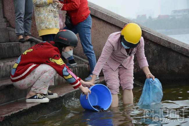 Những năm gần đây, người dân đã có ý thức hơn trong việc thả cá, không thả túi nilon xuống sông hồ mà thay vào đó là mang các vận dụng như chậu nhựa thau nhựa, bình thuỷ tinh sau khi phóng sinh lại mang về.