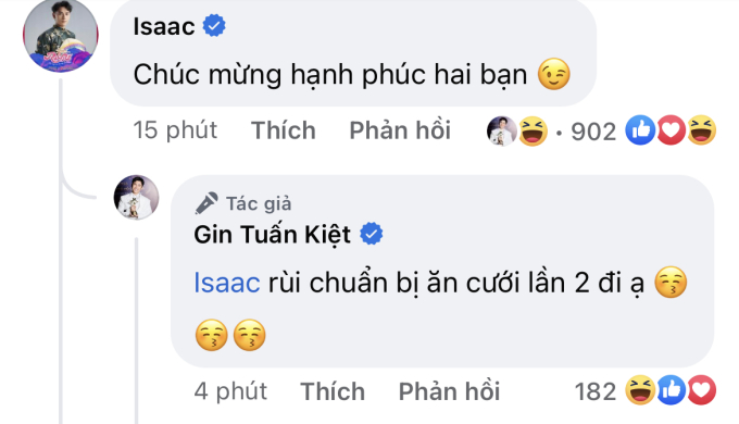 Isaac được chú rể tiết lộ sẽ là khách mời trong hôn lễ sắp tới 