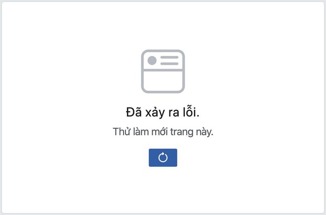 Facebook báo lỗi không thể làm mới bảng tin hay load ảnh.