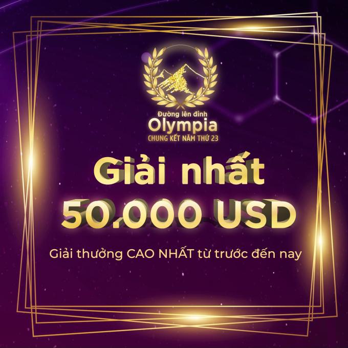 Giải thưởng cho thí sinh giành chiến thắng Chung kết năm Đường Lên Đỉnh Olympia 2023 (Nguồn Fanpage: Đường Lên Đỉnh Olympia)    