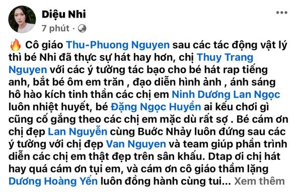 Diệu Nhi cũng hài hước cho biết cô bị Thu Phương 