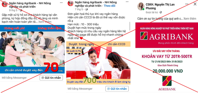 Những đối tượng lừa đảo tạo lập hàng trăm website/tài khoản Facebook nhằm dẫn dụ những người có nhu cầu vay vốn 