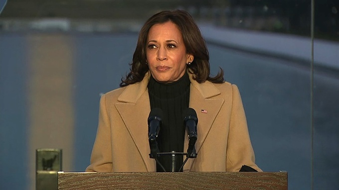 Phó tổng thống đắc cử Kamala Harris tại buổi lễ. Ảnh: CNN.