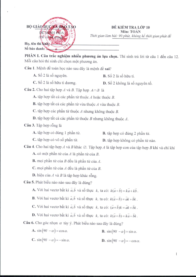 NÓNG: Đề minh họa cấu trúc môn Toán thi tốt nghiệp THPT từ năm 2025, xuất hiện hình thức trắc nghiệm mới!